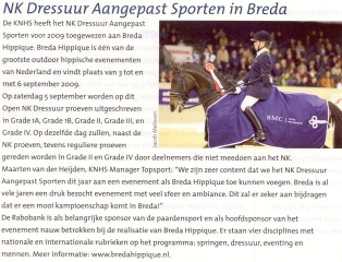 Artikel Paard&amp;Sport Augustus 2009