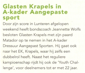 Hoefslag A kader Glasten Krapels Juli 2009