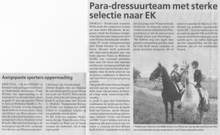 Artikel paardenkrant selectie EK juni 2009